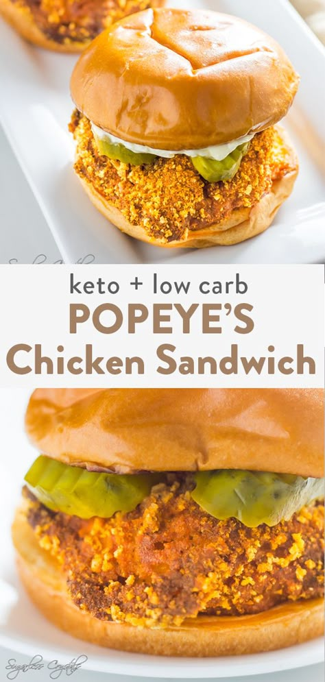 Low Carb Chicken Sandwich Recipes, Low Carb Chicken Sandwich, Spicy Keto Recipes, Keto Chicken Sandwich, Keto Sandwich Ideas, Keto Bun, Family Lunch Recipes, Keto Sandwiches, Chicken Breast Sandwich