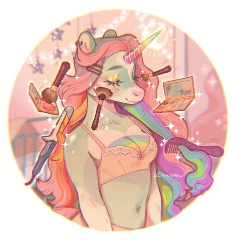 Unicorn Oc, Unicorn Tail, Fairy Artwork, Rainbow Cat, Unicorn Art, Candy Girl, Anime Animals, Art Style Inspiration, Human Art