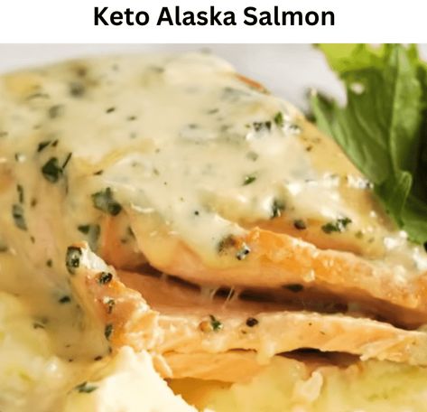 Keto Alaska Salmon with Butter Cream Sauce Butter Cream Sauce, Butter Mashed Potatoes, Keto Salmon, Alaska Salmon, Sauce For Salmon, Baked Tilapia, Free Keto Meal Plan, Keto Biscuits, Alaskan Salmon