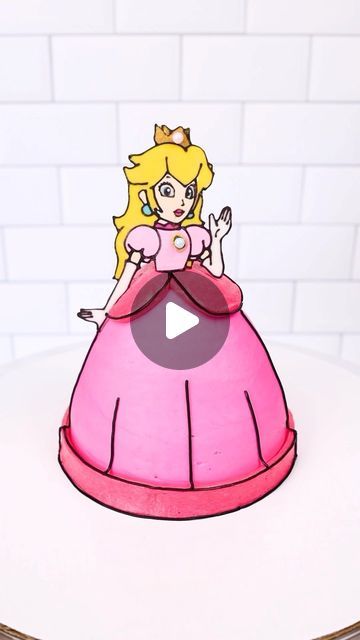 Lindsey Katon on Instagram: "Princess Peach! 🍑👑💖 with the most unhinged song 😅 I think this is the end of the Mario series 🥹 Thanks for all the love!!! I used candy melts to make Peach’s head and torso, and just cake and buttercream for the bottom of her dress 💖 • • • #princesspeach #peaches #supermario #supermariobros #princesspeachcake #cake #cakedecorating #princesscake #lindseybakedthis" Princess Peach Cake, Mario And Princess Peach, This Is The End, Peach Cake, Princesa Peach, Peach Dress, Dress Cake, Mario Party, Princess Cake