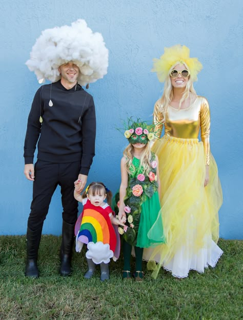 Up Halloween Costume Family, Family Costumes For Four, Halloween Costume Family, Halloween Costumes Women Scary, Halloween Costumes Women Creative, Up Halloween Costume, Rainbow Costumes, Costume Family, Unique Couple Halloween Costumes