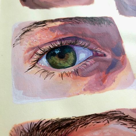 a green eye, painted with acrylics Hazel Eyes Painting, Green Eye Painting, Painting Eyes Acrylic, Green Eyes Painting, Green Eyes Drawing, Eye Sketch, Drawing Course, Green Eye, Oil Pastel Art