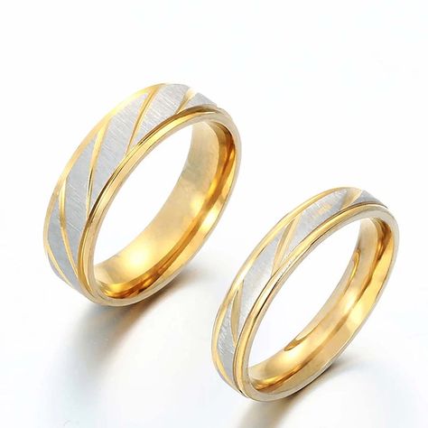 Blue/Gold Wave Pattern RingsTitanium Steel Gold Couple | Etsy Couple Rings Gold, Infinity Rings, Infinity Wedding, Infinity Ring Wedding, Gold Jewelry Gift, Pattern Wedding, Ring Settings Types, Ring Man, Gold Promise Rings