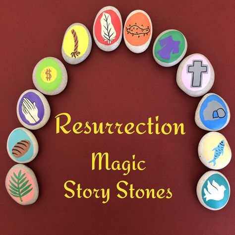 Easter Story Stones, Resurrection Painting, Easter Rocks, Resurrection Eggs, Resurrection Of Christ, Easter Craft Projects, Story Stone, Jesus Is Risen, Story Stones