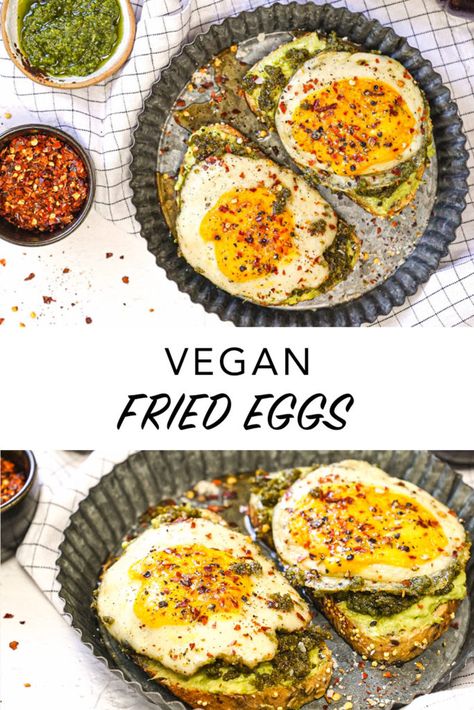 Just Eggs Vegan Recipes, Vegan Eggs Recipes, Vegan Egg Recipes, Vegan Fried Egg, Vegan Basics, Fried Egg Recipes, Vegan Pesto Recipe, Vegan Meat Recipe, Edgy Veg