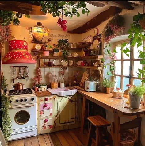 Cottage Core Kitchen, Cottagecore Kitchen, Cosy Kitchen, Cottage Kitchens, Dream House Rooms, Dream House Interior, Cute Room Decor, Dream Decor, Dream Rooms