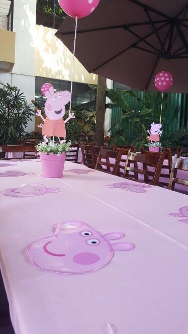 Centerpiece Peppa Pig Centerpiece Ideas Diy, Peppa Pig Birthday Party Centerpieces, Peppa Pig Centerpiece Ideas, Peppa Pig Centerpiece, Princess Birthday Party Decorations Diy, Peppa Pig Birthday Decorations, Peppa Birthday, Peppa Pig Birthday Party Decorations, Peppa Pig Decorations