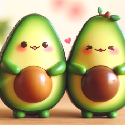 Kawaii Avocado, Kawaii Couple, Cute Avocado, Avocado, Fruit, Drinks, Collage, Iphone, Memes