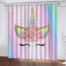 Girls Bedroom Unicorn, Unicorn Curtains, Unicorn Bedroom Decor, Unicorn Flower, Kids Room Curtains, Unicorn Room Decor, Unicorn Room, Unicorn Bedroom, Flower Curtain