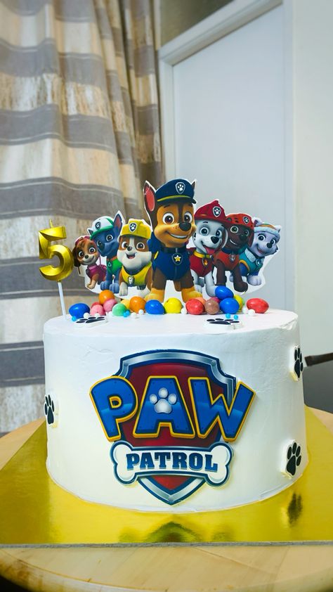 Paw patrol birthday cake with paw prints! Homemade choclate cake covered in whipped cream! Best cake for kids birthday party! Taste delicious! Homemade Paw Patrol Cake, Cake With Paw Prints, Cake For Kids Birthday, Cake For Kids, Paw Patrol Birthday Cake, Paw Patrol Cake, Best Cake, Beautiful Birthday Cakes, Paw Patrol Birthday