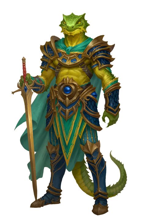 Male Lizardfolk Fighter Adventurer - Pathfinder PFRPG DND D&D 3.5 5E 5th ed d20 fantasy Lizard Warrior, Armor Belt, Half Dragon, Dnd Dragonborn, Medium Armor, Human Animal, Pathfinder Character, Dnd Races, Fantasy Animals