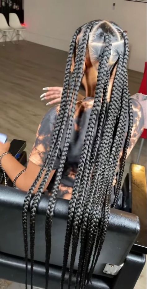 Big Knotless Braids, Large Knotless, Quick Braids, Cute Box Braids, Curly Crochet Hair Styles, Big Braids, Big Box Braids Hairstyles, Box Braids Hairstyles For Black Women, Hairstyle Inspo