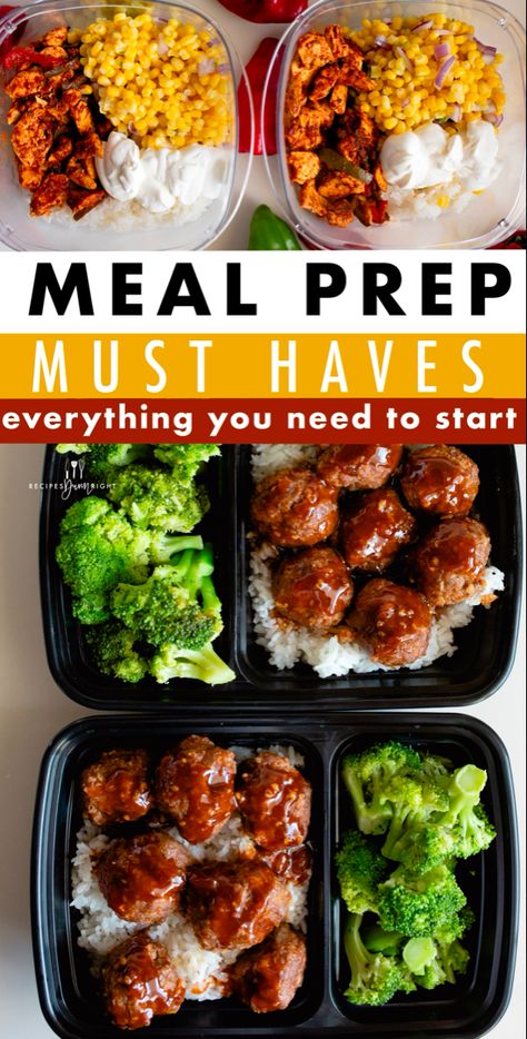 Meal Prep Must Haves, Meal Prepping Recipes, Meal Prep List, Start Meal Prepping, Meal Prep For Work, Meal Prep For Beginners, Healthy Lunch Meal Prep, Meal Prep Ideas, Easy Healthy Meal Prep