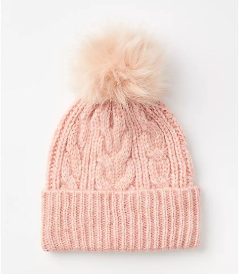 Winter Accessories: Women's Beanies, Scarves & Gloves | LOFT Floppy Wool Hat, Cute Winter Hats, Knit Pom Pom Hat, Pink Beanie, Pom Pom Beanie Hat, Hats Fashion, Soft Hats, Stocking Hat, Pink Beanies