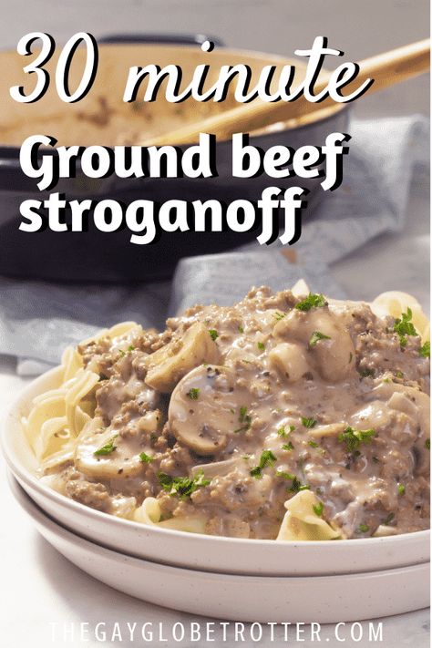 Ground Beef Potato Stroganoff, Ground Beef Stroganoff Stove Top, Hamburger And Heavy Cream Recipes, Hamburger Sour Cream Recipes, Beef Stroganoff With Potatoes, Beef Stroganoff Mashed Potatoes, Homemade Potato Stroganoff, Hamburger Potato Stroganoff, Beef Stroganoff With Mashed Potatoes