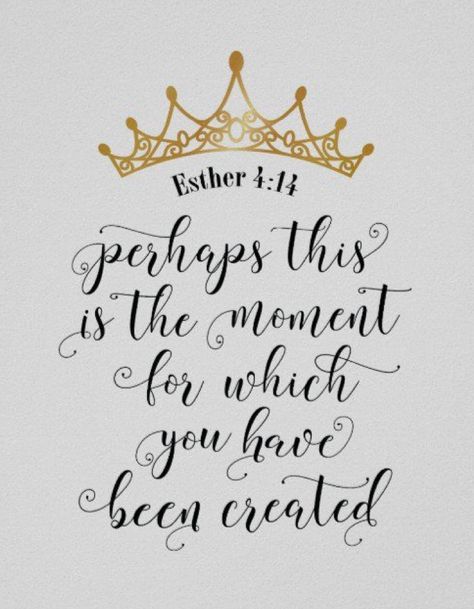 Crown Bible Verse, Perhaps This Is The Moment For Which, Christian Scripture Art, God Shirts, Scripture Wallpaper, Inspirational Bible Verse, Bible Verse Wall Decor, Bible Verse Posters, Bible Illustrations