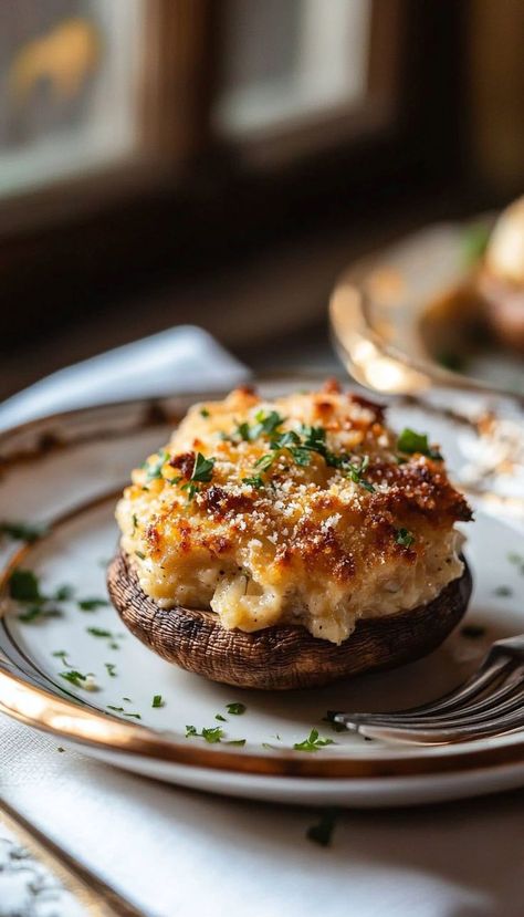 These garlic parmesan stuffed mushrooms are a savory fall recipe perfect for any gathering. With their earthy flavor and cheesy filling, they’re an easy appetizer that brings comfort and warmth to your table. Perfect for fall dinners or holiday parties, these mushrooms are sure to be a hit with everyone. Parmesan Stuffed Mushrooms, Savory Fall Recipes, Fall Appetizer, Stuffed Mushrooms Easy, Fall Dinners, Fall Appetizers, Gluten Free Bread Crumbs, Fall Recipe, Cremini Mushrooms