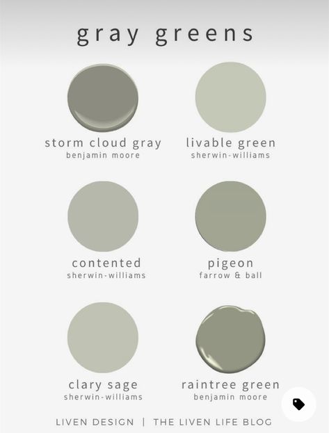 Favorite Green Paint Colors, Best Green Paint Colors, Top Paint Colors, Green Grey Paint, Seni Dan Kraf, Neutral Paint Colors, Grey Paint, Green Paint Colors, Sherwin Williams Paint Colors