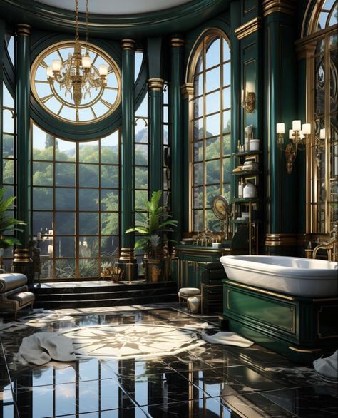 Royal House Interior, Fantasy Home Interior, Fantasy Bathroom, Royal Bathroom, Nails Home, Fantasy Rooms, Home Decor Aesthetic, Dark Home Decor, Castles Interior