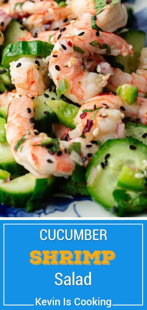 Cucumber Shrimp, Cold Shrimp, Veggies Salad, Shrimp Salad Recipe, Spicy Dressing, Salad Cucumber, Shrimp Salad Recipes, Medicine Tips, Refreshing Salad