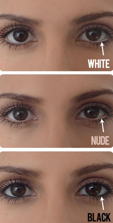 Make your eyes appear larger with a nude eyeliner on your water line! -- 32 Makeup Tips That Nobody Told You About Eyeliner Hacks, Makeup Tip, White Eyeliner, Simple Eye Makeup, The Beauty Department, Makeup Tricks, Under Eye Bags, Makeup Tips For Beginners, Eyeliner Tutorial