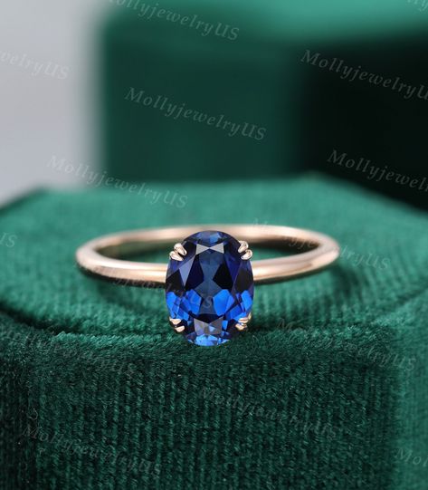 Excited to share the latest addition to my #etsy shop: Oval cut Sapphire engagement ring Solitaire ring Unique Simple engagement ring Bridal ring double claw prong Anniversary ring rose gold ring https://etsy.me/3HlvhGI #yes #no #platinum #women #blue #sapphire #rosego Simple Engagement Rings Oval, Sapphire Ring Simple, Simple Unique Engagement Rings, Oval Sapphire Engagement Ring, Simple Engagement, Vintage Engagement Rings Sapphire, Sapphire Solitaire Ring, Purple Amethyst Ring, Moissanite Engagement Ring Oval