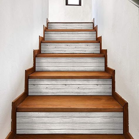 Stair Redo, Stairs Makeover Design, Diy Staircase Makeover, Stairs Makeover Ideas, Basement Steps, Wood Floor Pattern, Stair Renovation, Stairs Renovation, Stair Makeover