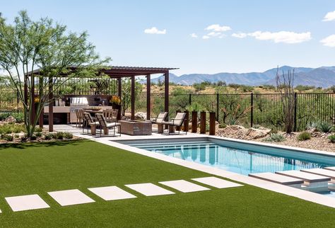 Desert Backyard, Arizona Backyard, Pergola Pictures, Patio Pergola, Contemporary Patio, Pergola Design, Pergola With Roof, Patio Landscaping, Pergola Plans