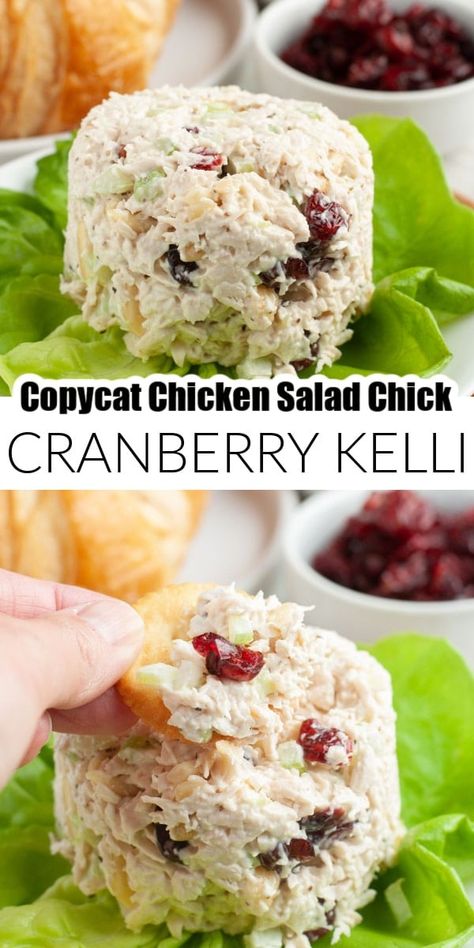 Learn how to make copycat Chicken Salad Chick Cranberry Kelli with this simple recipe. A delicious chicken salad filled with dried cranberries and almonds. Chicken Salad Chick Cranberry Kell, Famous Chicken Salad Recipe, Cranberry Kelli Copycat, Cranberry Kelli Chicken Salad Chick, Chicken Salad Recipe Chicken Salad Chick, Sundried Tomato Chicken Salad, Boars Head Chicken Salad Recipe, Chick Salad Chick Chicken Salad, Cranberry Pecan Chicken Salad Recipe