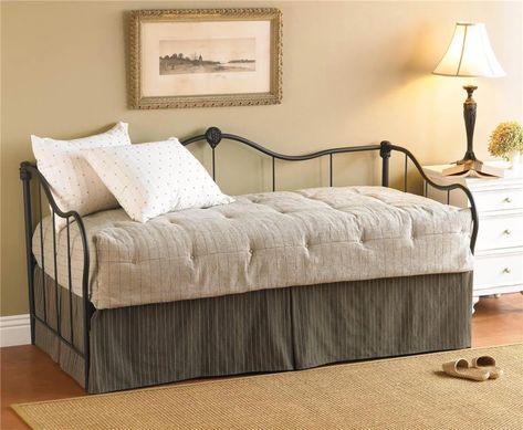 Iron Beds Ambiance Daybed Daybed Mattress Cover, Daybed Bedroom, Metal Daybed With Trundle, Day Bed Frame, Daybed Room, Daybed Design, Metal Daybed, Murphy Bed Plans, Wood Daybed