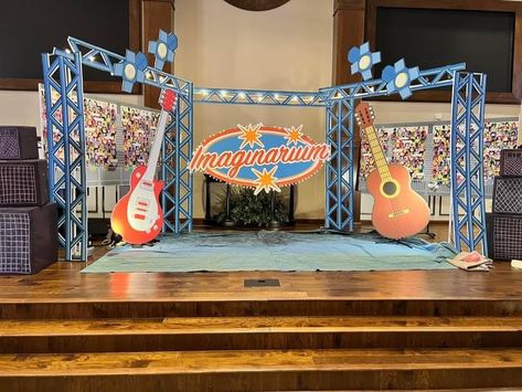 Concert Decorations, Lifeway Vbs, School Hall, Kids Deco, Event Stage, Foam Panels, Amazing Music, Clip Lights, Concert Stage