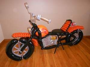 Balloon Motorcycle, Harley Davidson Party, Motorcycle Party, Bike Party, Surprise 50th, Kid Parties, Twins 1st Birthdays, Harley Davidson Bike, Balloon Twisting