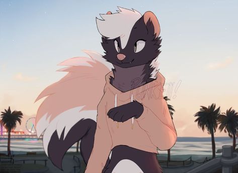 Cute Skunk, Arte Animal, Zootopia, Pokemon Art, The Coast, Mythical Creatures, Animal Drawings, Hanging Out, Animal Art