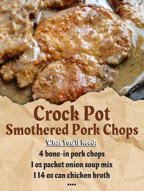 Pasquale Sciarappa Fan Club | CROCK POT SMOTHERED PORK CHOPS | Facebook Crockpot Pork Chops French Onion Soup, Lipton Onion Soup Pork Chops Crock Pot, Crockpot Mississippi Pork Chops, Crock Pot Pork Chops Onion Soup, French Onion Pork Chops Crock Pot, Crock Pot Smothered Pork Chops, Pork Chops With Onion Soup Mix Lipton Crock Pot, Ree Drummond Smothered Pork Chops, Crockpot Smothered Pork Chops