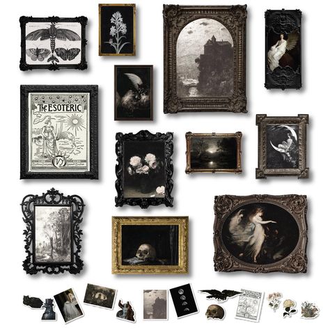 PRICES MAY VARY. Gothic Decor For Home: Featuring gothic decor and dark academia room decor themes, our posters are perfect for anyone looking to enhance their living room, bedroom, bathroom, kitchen with gothic room decor or moody decor. Comprehensive Set: This collection includes 3 large 8x10" prints, 4 medium 5x7" prints, and 5 smaller 4x6" prints, encompassing a variety of gothic wall decor, goth decor, and dark wall art. Ideal Gift for Enthusiasts: A superb choice for fans of witchy decor a Dark Fantasy Decor, Soft Goth Home Decor, Goth Home Aesthetic, Witchy Pictures, Vintage Gothic Decor, Goth Bathroom Decor, Goth Posters, Academia Wall Decor, Gothic Home Interior