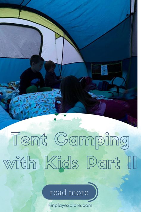 This is part 2 of our series on tent camping with our kids! It can be done, and it can be fun! We have everything from packing strategies to games and activities to do while camping! If you want to take little kids camping in a tent, DO IT! Tent Set Up Ideas Inside, Tent Camping With Kids, Camping In The Fall, Ozark Trail Tent, Camping In A Tent, Coleman Camping Stove, Kids Camping, Tent Set Up, Family Tent Camping