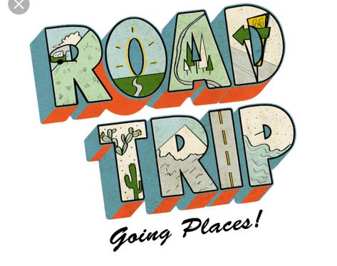 Road Trip Party Decorations, Roadtrip Illustration, Road Trip Illustration, Trip Scrapbook, Road Trip Theme, Tshirt Poster, Travel Elements, Print Invitation, Scratch Book