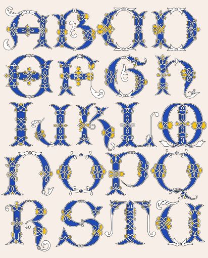 Heritage Crafts Celtic Alphabet Celtic Alphabet, Old English Alphabet, Celtic Fonts, Floral Font, Alfabet Letters, Calligraphy Alphabet, Lettering Styles, Celtic Symbols, Alphabet Art