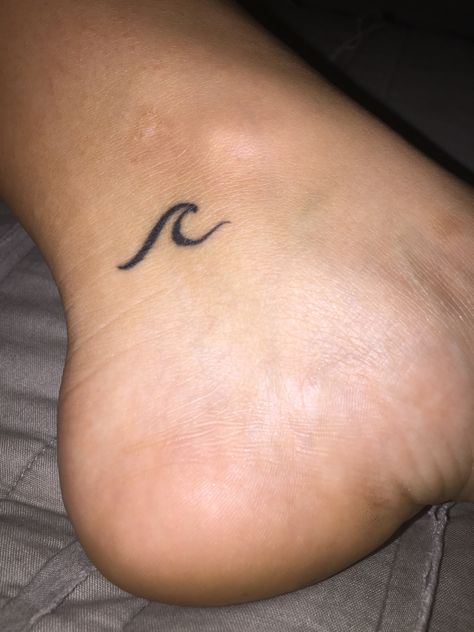 Quarter size wave tattoo #wavetattoo Wave Stick And Poke, Wave Tattoos, Stick Poke, Hook Tattoos, Stick Tattoo, Stick Poke Tattoo, Wave Tattoo, Stick N Poke, Stick N Poke Tattoo