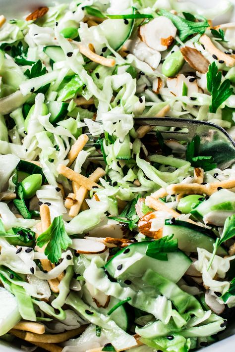 Cabbage And Cucumber Salad, Keto Shrimp Salad, Salad Recipes Gluten Free, Asian Coleslaw, Keto Shrimp, Coleslaw Salad, Gluten Free Salads, Asian Slaw, Fermented Cabbage