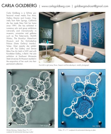 Eric Goldberg Art, Carla Goldberg, Sea Moodboard, Experimental Sculpture, Jellyfish Art Installation, Voronoi Diagram, Textile Artists Inspired By Water, Isobel Moore Textile Art, Print Portfolio