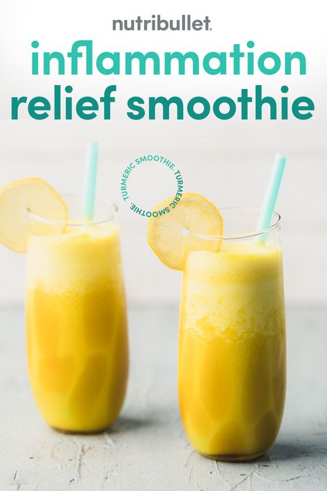 Anti inflammatory smoothie recipe Tropical Lemonade, Yellow Smoothie, Paleo Beverages, Yellow Juice, Turmeric Smoothie Recipes, Paleo Smoothies, Fiber Rich Diet, Pitaya Smoothie, Lemon And Coconut