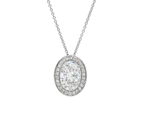 Oval Diamond Pendant, Diamond Pendants, Bespoke Jewellery, Oval Pendant, Oval Diamond, Round Brilliant Cut Diamond, Antique Collection, Diamond Pendant, Round Brilliant