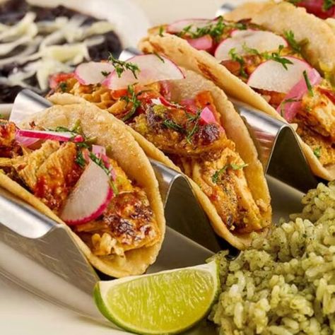 Baja Chicken Tacos Cheesecake Factory Recipe Baja Chicken Tacos, How To Warm Tortillas, Baja Chicken, Cheesecake Factory Recipe, Fried Avocado Tacos, Baja Sauce, Delicious Tacos, Avocado Taco, Cheesecake Factory Recipes