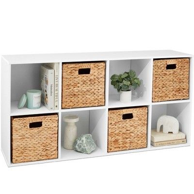 Best Choice Products 8-Cube Bookshelf, 11in Display Storage System, Organizer w/ Removable Back Panels - White Storage Cubes In Above Closet, Upcycle Single Cube Storage, Cube Storage Shelves Bedroom, Ikea Cube Storage Rack Closet, Cube Storage Hack Kitchen, Storage Cubes For Toys, Cube Storage Under Tv Playroom, Bedroom Closet Cube Storage, Kallax Storage Bedroom