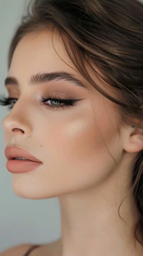 Make Up Trend For 2024, Blush Dress Makeup Ideas, Sage Dress Makeup Look, Real Bride Makeup, Day Event Makeup, Evening Makeup Looks Night, Trending Makeup Looks 2024, Ball Makeup Looks, Prom Makeup Full Face