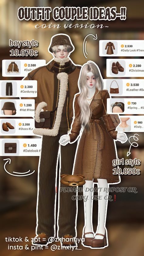 Cute Zepeto Outfits, Zepeto Coin Outfit Ideas, Zepeto Clothes Ideas, Aesthetic Zepeto Outfits, Zepeto Outfits Girl Ideas Coin, Outfit Zepeto Coin, Zepeto Outfits Girl Ideas, Gothic Outfits Men, Zepeto Couple Outfit