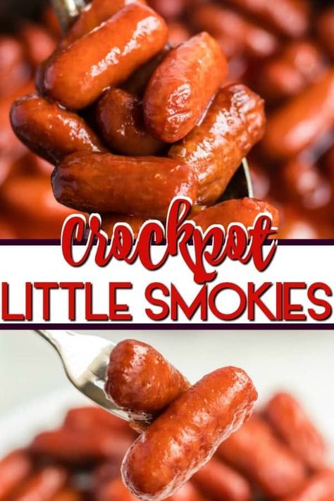 Try this easy crockpot little smokies recipe with the best little smokies sauce ever! Only 4 ingredients! Brown sugar, pineapple juice and chili sauce! You won't believe this simple combination could make such an amazing and easy appetizer! Perfect for game day or your next party food! Brown Sugar Little Smokies, Crockpot Little Smokies, Brown Sugar Pineapple, Wrapped Smokies, Little Smokies Recipes, Smokies Recipe, Little Smokies, Best Crockpot, Easy Foods