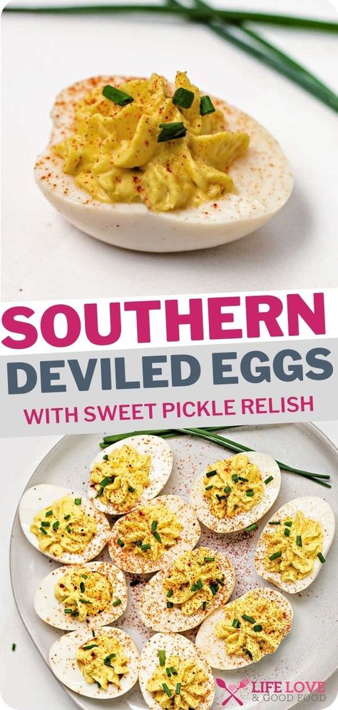 Southern deviled eggs with relish are a staple at any get together or holiday celebration. Make some today with a few simple ingredients. Tangy, creamy filling is speckled with little bits of crunchy pickle relish to create a symphony of flavors in every bite! Sweet Relish Recipe, Deviled Eggs Relish, Deviled Eggs With Relish, Green Nature Background, Southern Deviled Eggs, Deviled Eggs Recipe Easy, Devilled Eggs Recipe Best, Best Deviled Eggs, Deviled Eggs Easy