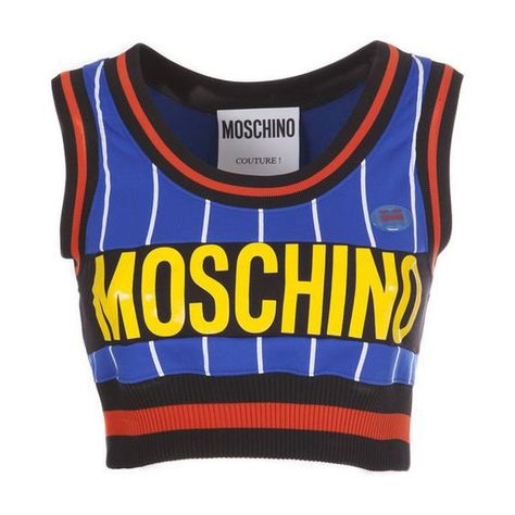 Moschino Crop Moschino Shirt, Yellow Striped Shirt, Embellished Crop Top, Estilo Fitness, Shirts Crop, Moschino Couture, Blue Striped Top, Blue Crop Top, Blue Striped Shirt